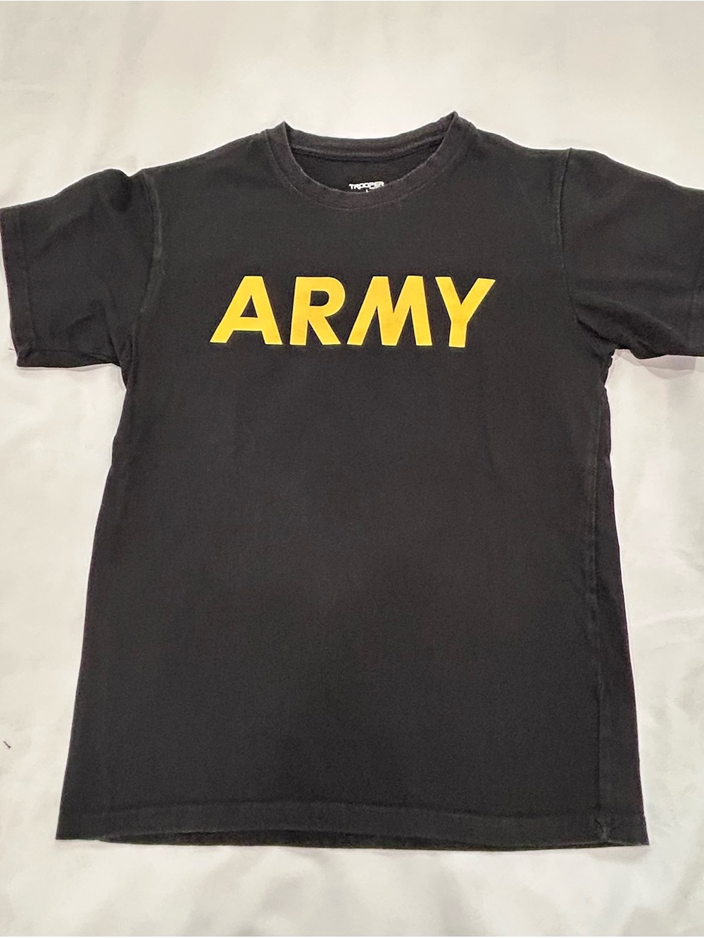 Kids ARMY Graphic Tee - Black with Yellow Print